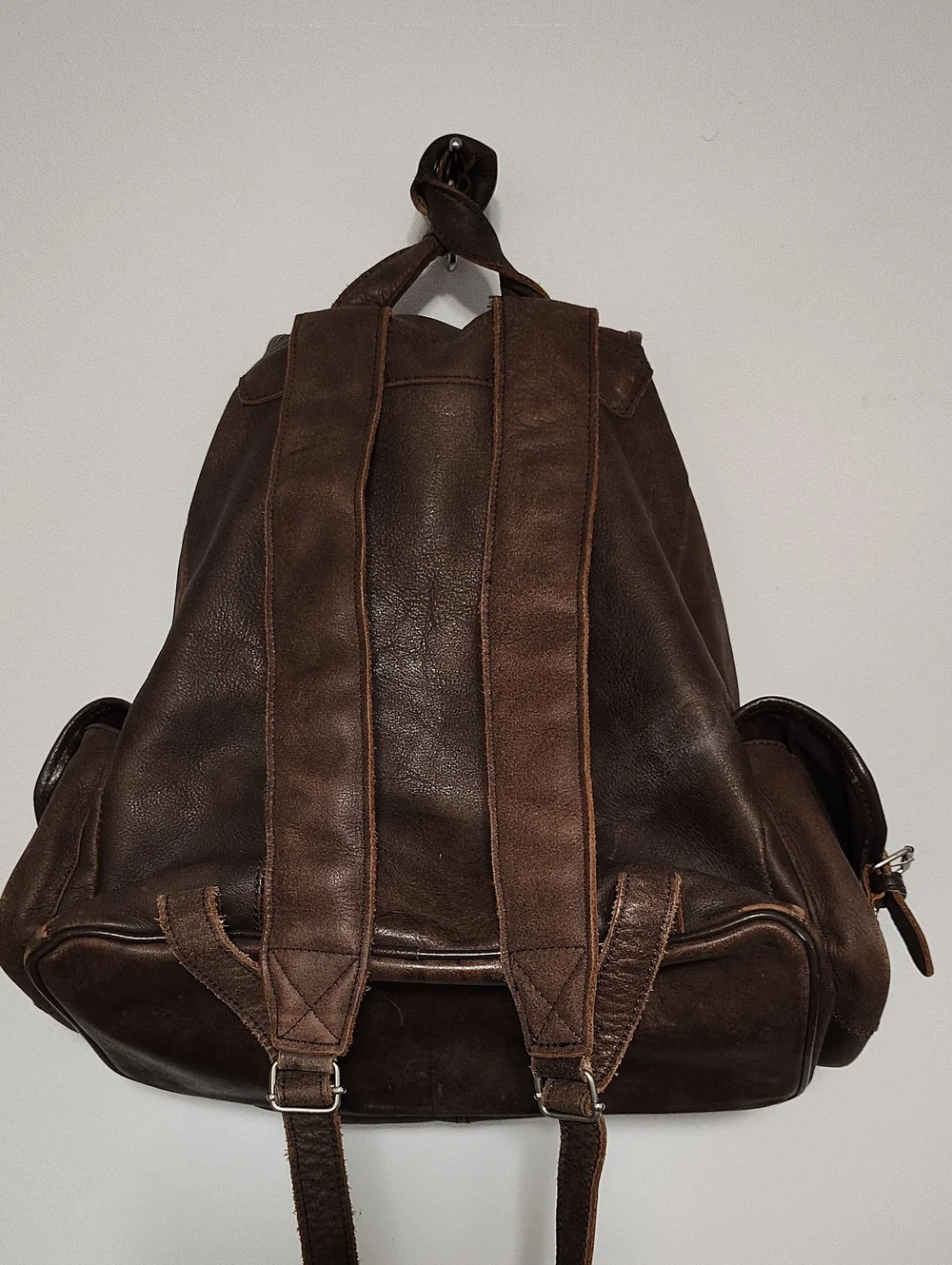 Brown Leather Men’s Backpack - Classic Rustic Style